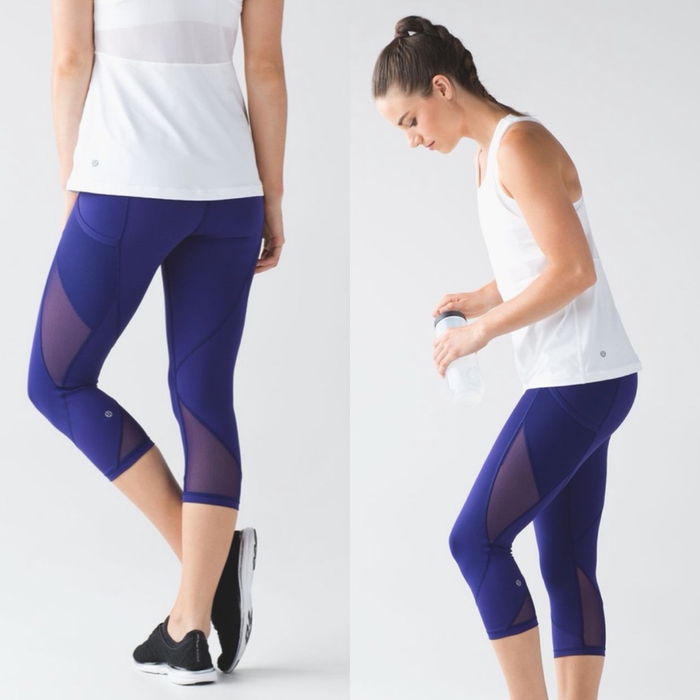Lululemon Fast As Light Crop Leggings Emperor Blue Size 4